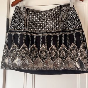 Club Monaco Black Beaded Mini Skirt Size 6